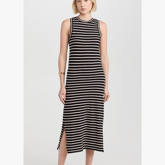 Rails Black and Cream Striped Tank Dress in Black Birch Stripe. Size Small - Picture 1 of 9